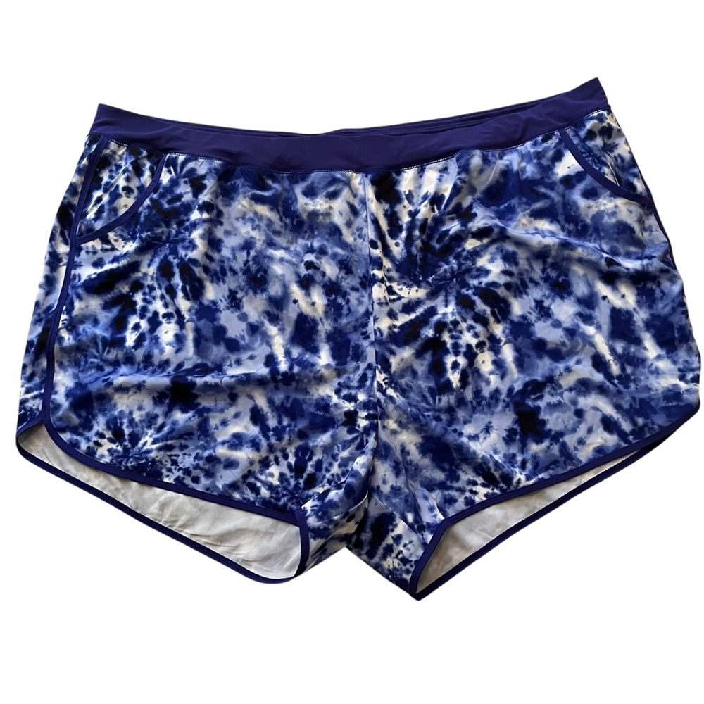 torrid Blue/White Tie Dye Swim Shorts 6X(30) NEW